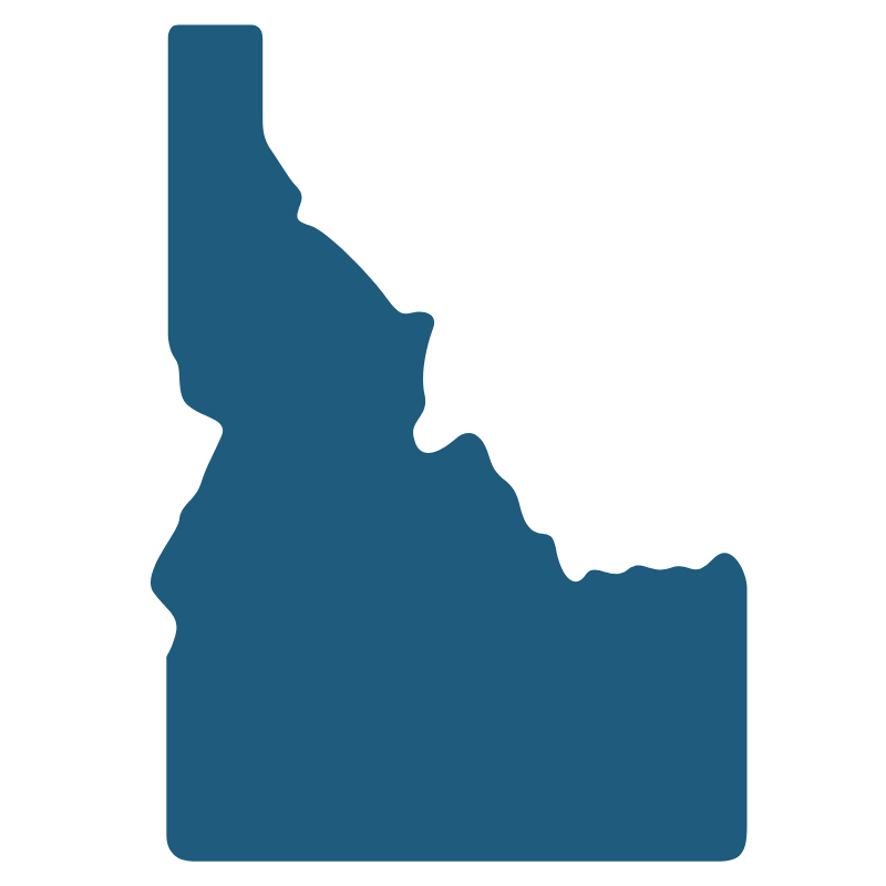 Graphic of the State of Idaho solid blue color