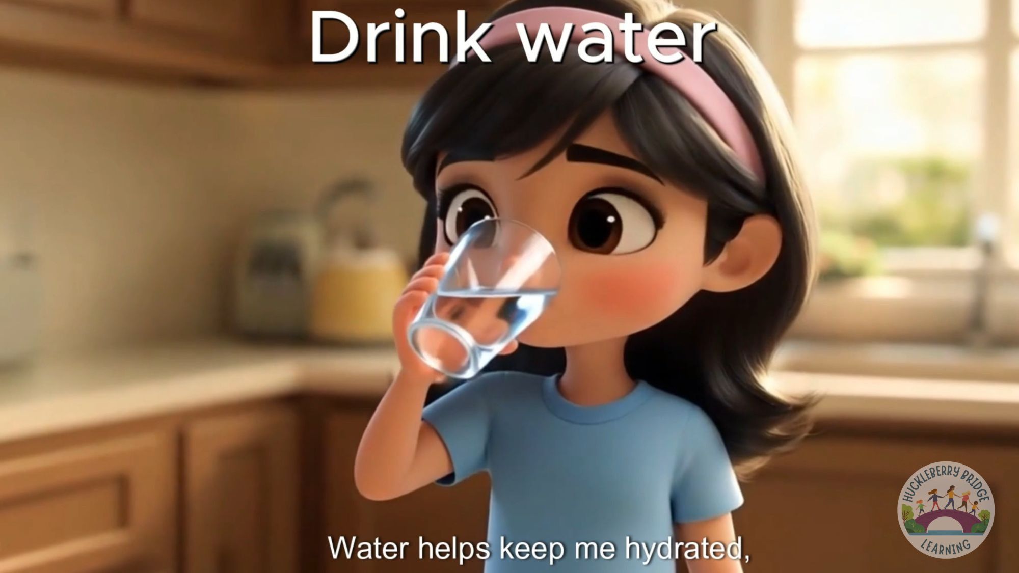 Girl drinking a glass of water to stay hydrated
