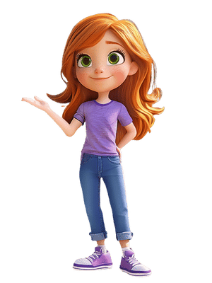 Girl with red hair from Social Story Source videos